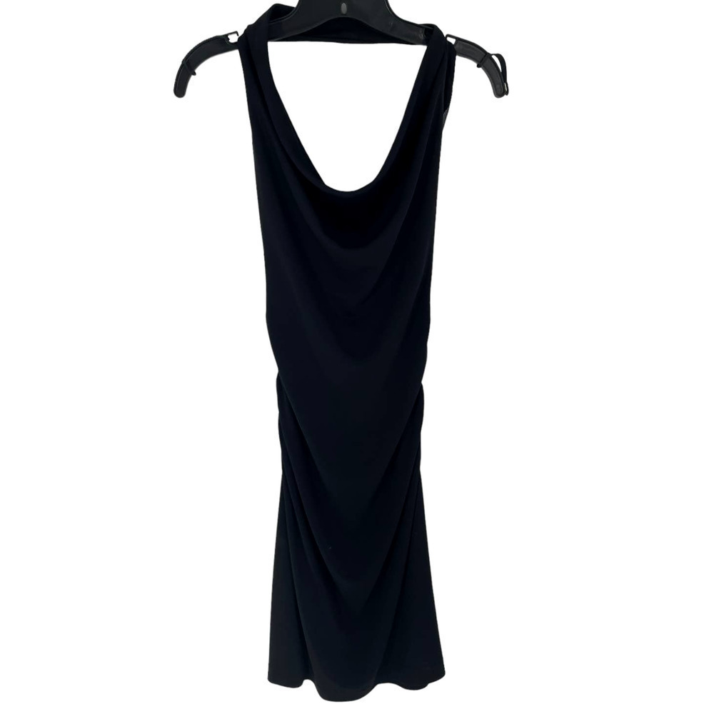 Nicole MILLER  STUDIO ONE BLACK DRAPE NECK DRESS